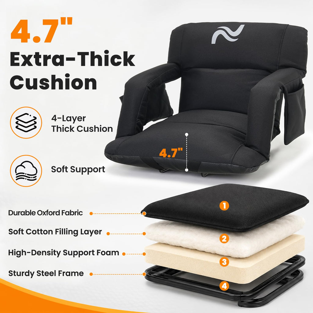 Extra Wide Padded Stadium Seats with Back Support U694668