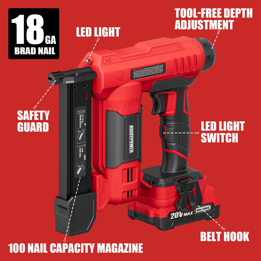 2 in 1 Cordless Brad Nailer/Electric Stapler with Battery and Charger Z17116
