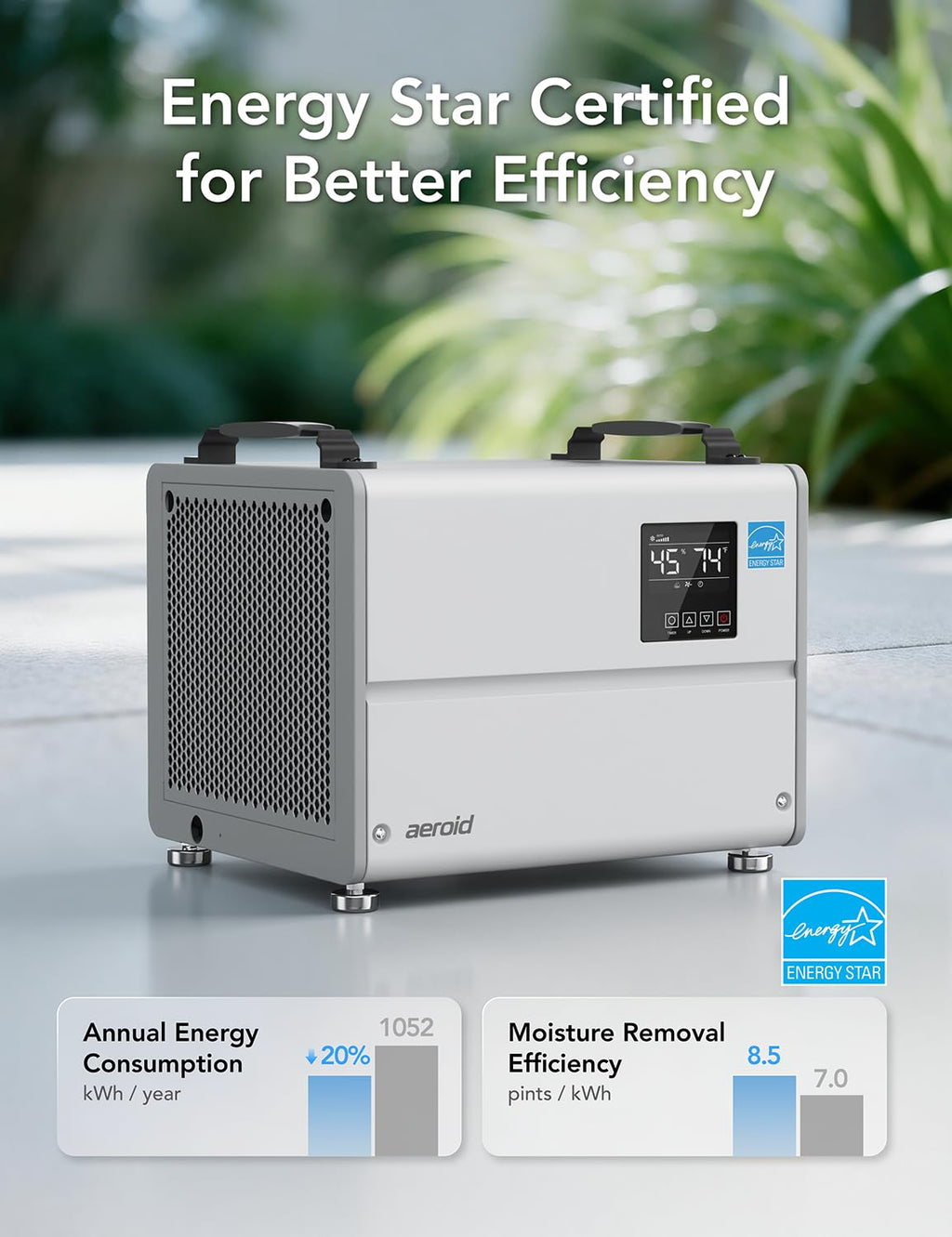 70 Pints Commercial Dehumidifier with Pump and Drain F26726
