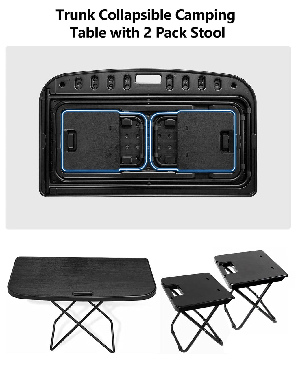 Portable Folding Camping Table with 2 Pack Chair A374