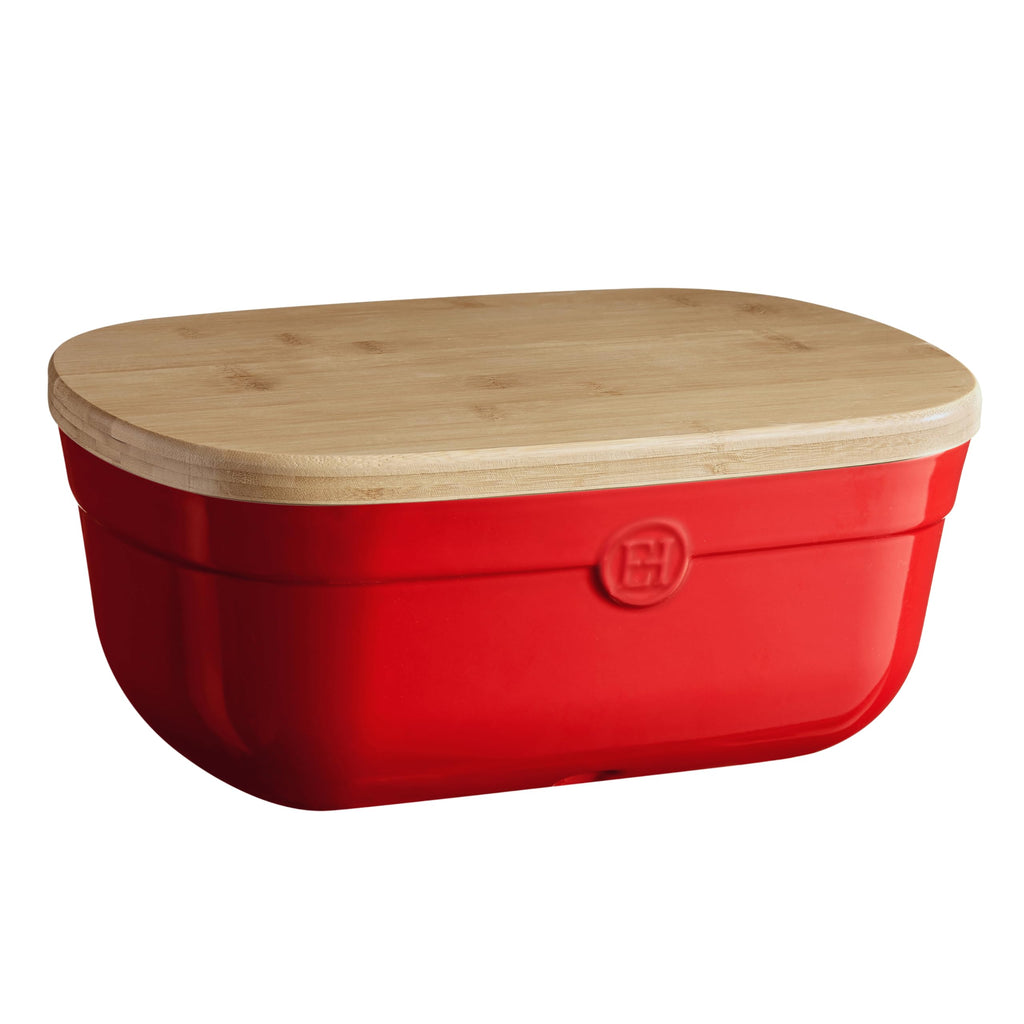 Ceramic Bread Box 14"x 9.85"x 6" Burgundy L12939