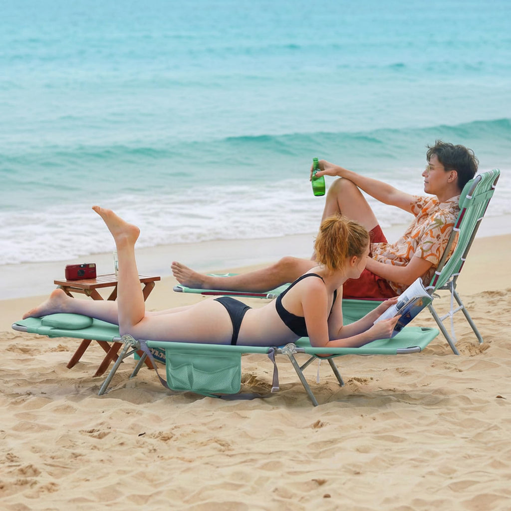 Portable Folding Beach Chair with Face Hole S812126