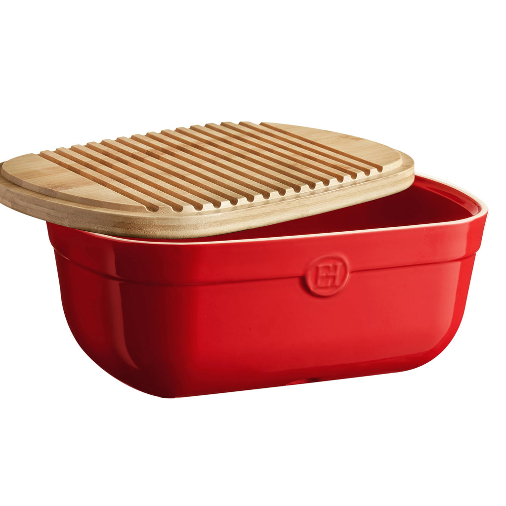 Ceramic Bread Box 14"x 9.85"x 6" Burgundy L12939