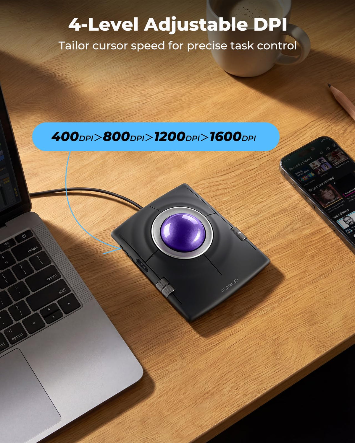 Wired Ergonomic Trackball Mouse V321