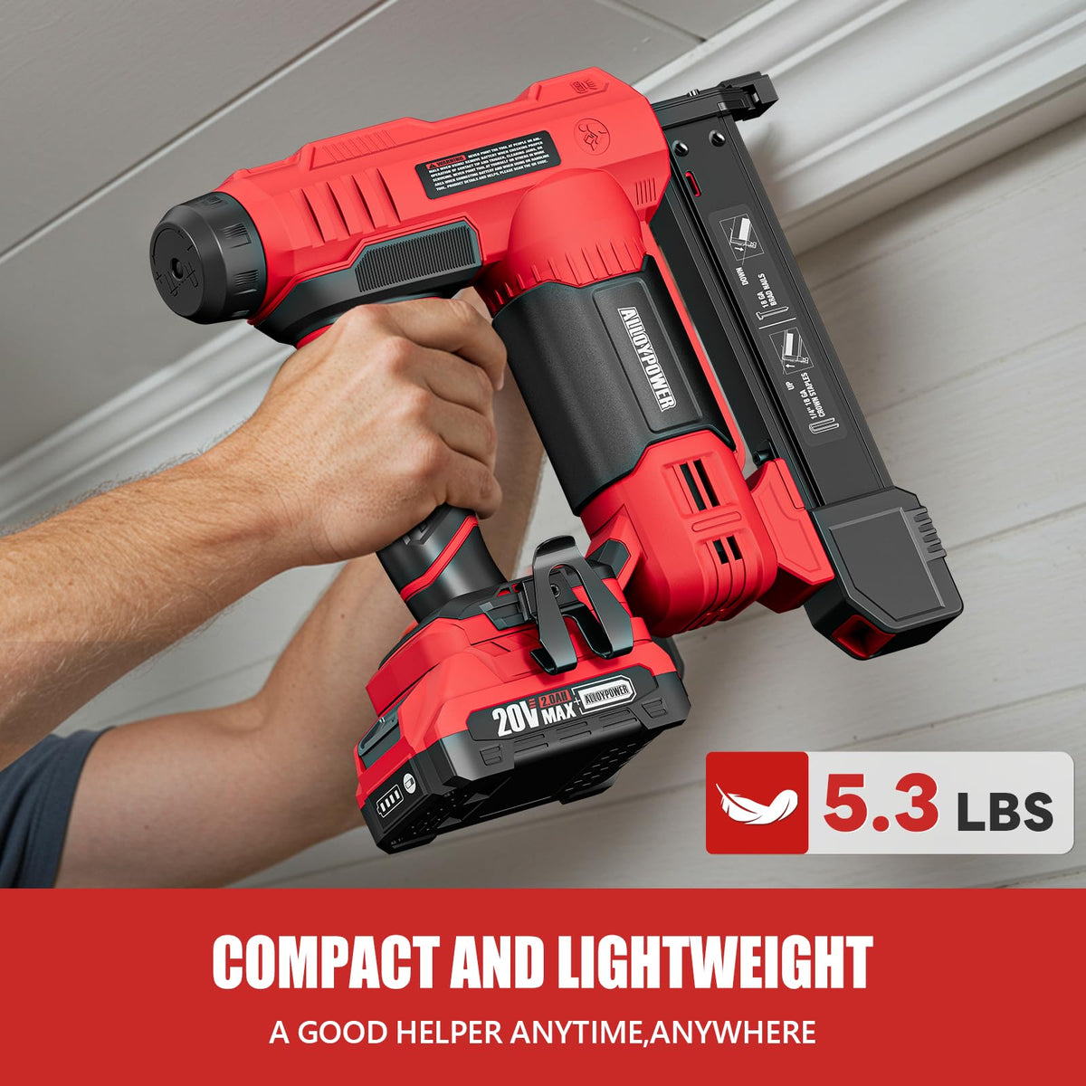 2 in 1 Cordless Brad Nailer/Electric Stapler with Battery and Charger Z17116