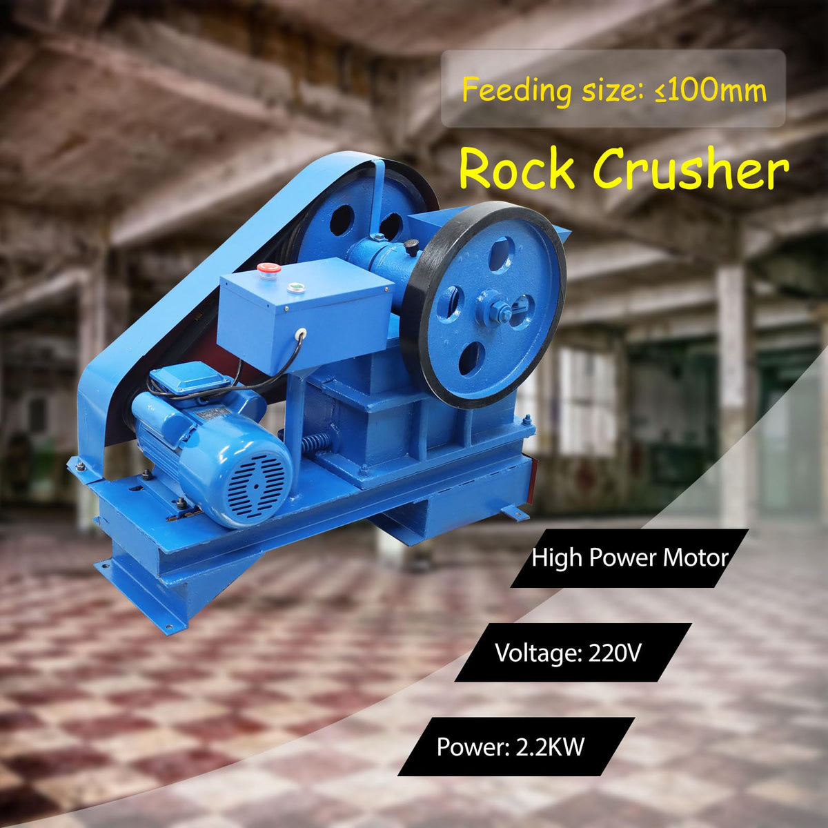 220V 2.2KW Stone Crusher Machine X878