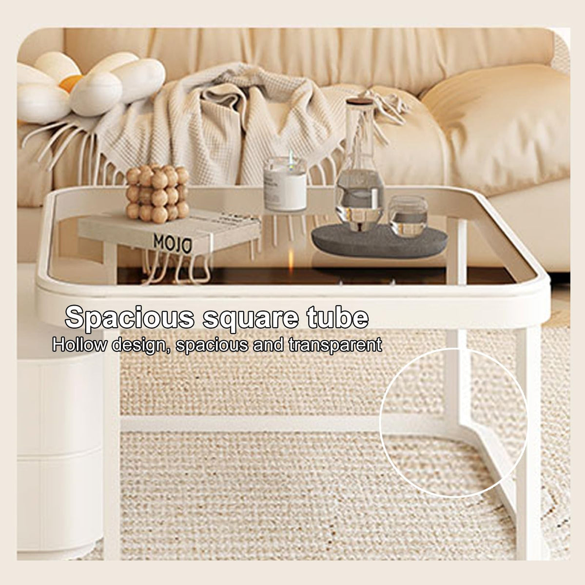 Brown Square Glass Nesting Coffee Table Set of 2 G2968