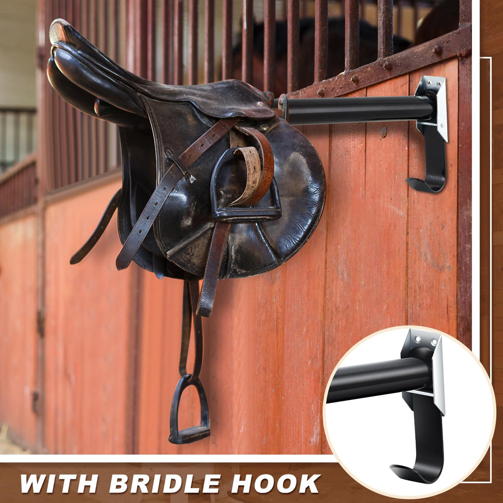 2 Pcs Wall Mount Saddle Rack with Bridle Holder A1063