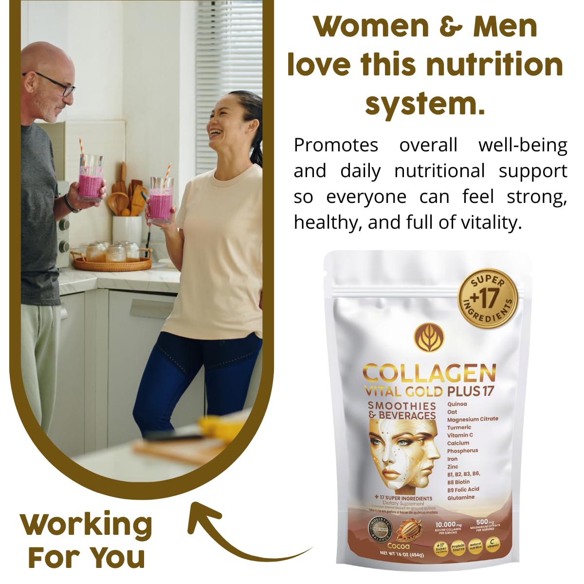 Collagen Peptides Powder Cocoa Flavor 16 oz A203245