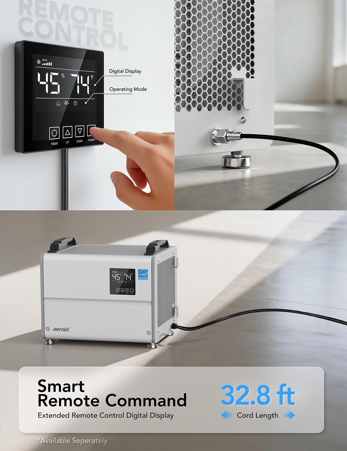 70 Pints Commercial Dehumidifier with Pump and Drain F26726