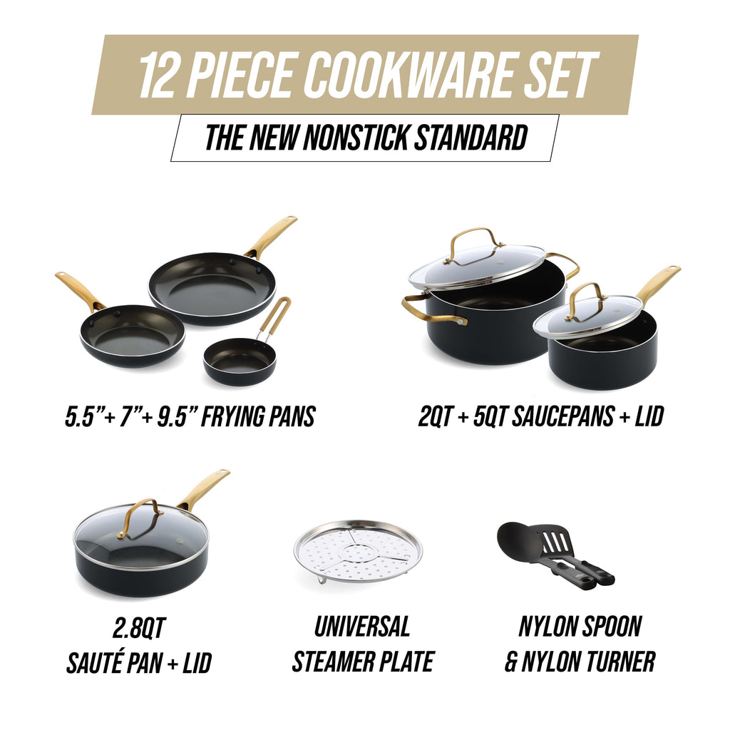 12 Piece Ceramic Nonstick Cookware Set J48713