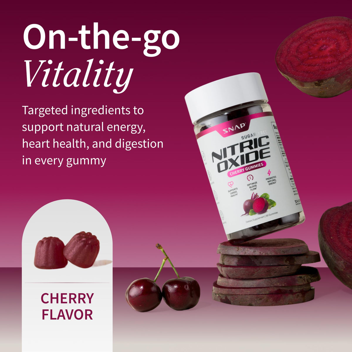 Cherry Beet Root Gummies 60 Count 2-Pack S879341