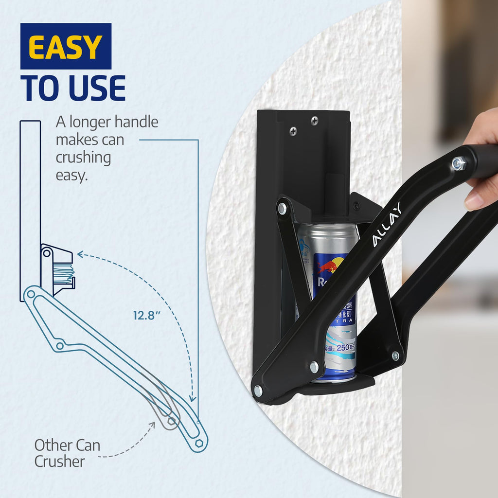 16oz Wall Mounted Can Crusher with Built-In Bottle Opener J357
