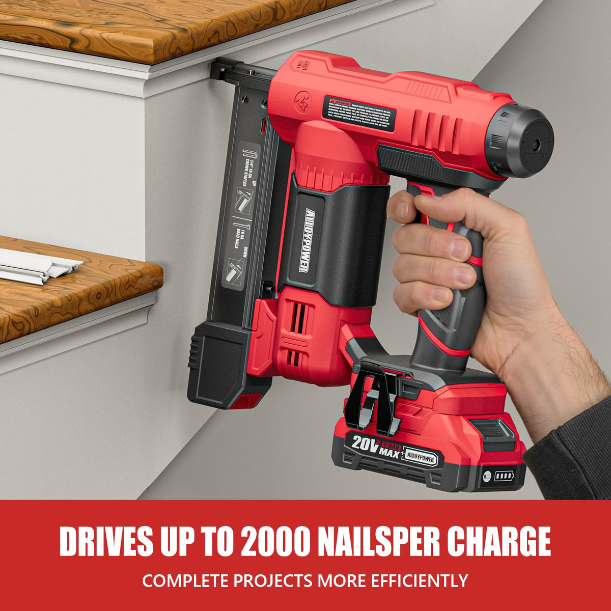 2 in 1 Cordless Brad Nailer/Electric Stapler with Battery and Charger Z17116