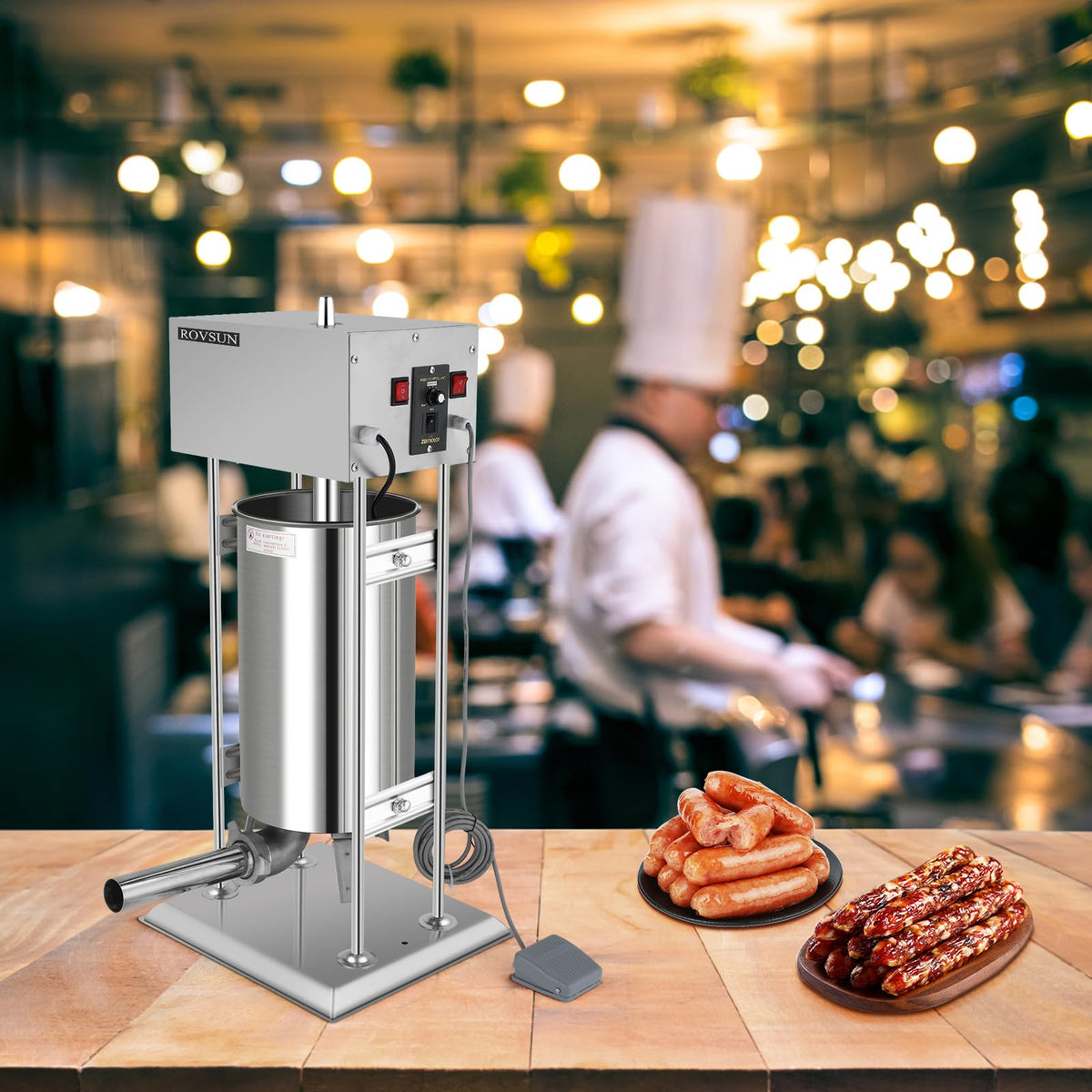 10L Electric Stainless Steel Sausage Stuffer with 5 Stuffing Tubes S2087