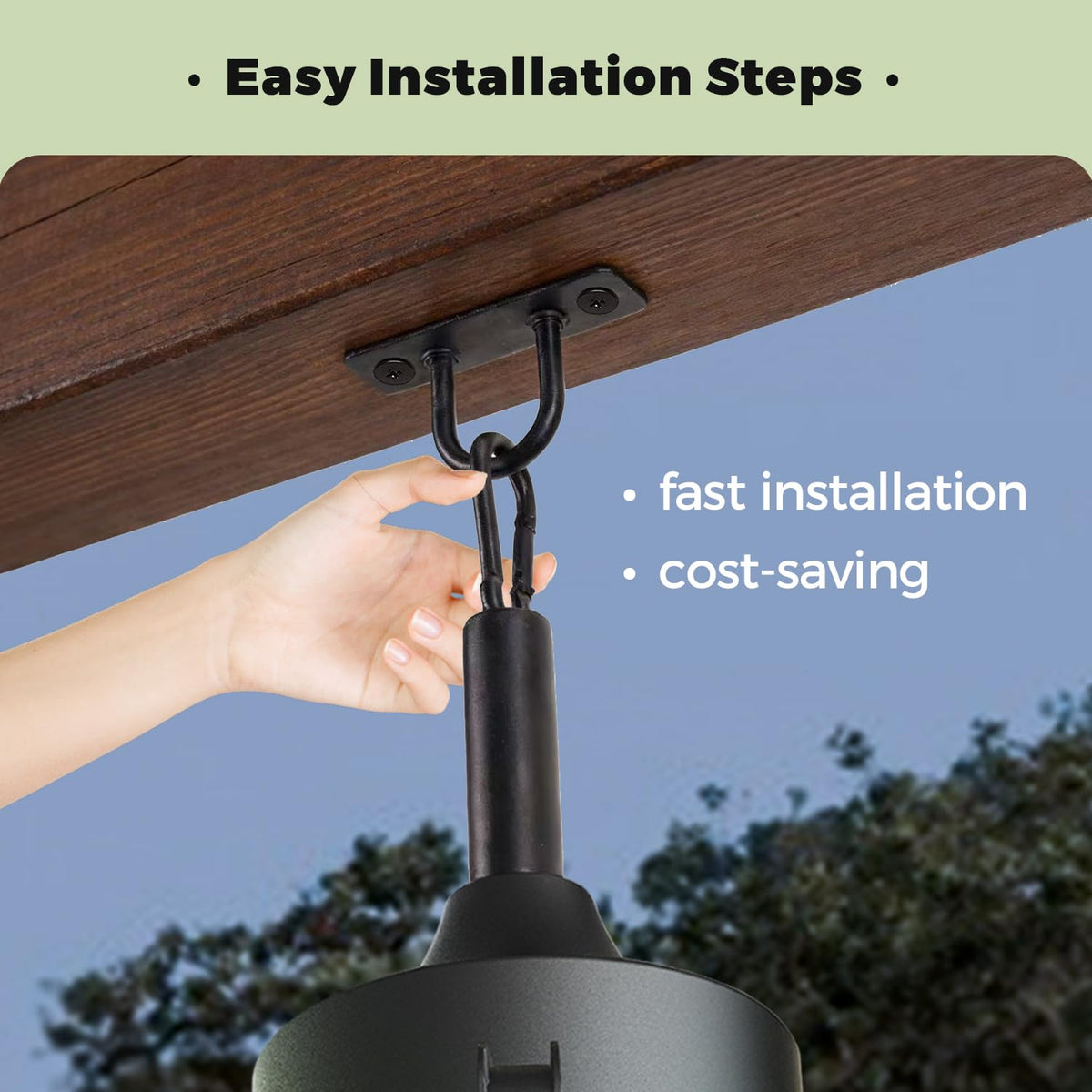 20" Outdoor Ceiling Fan with Light S654