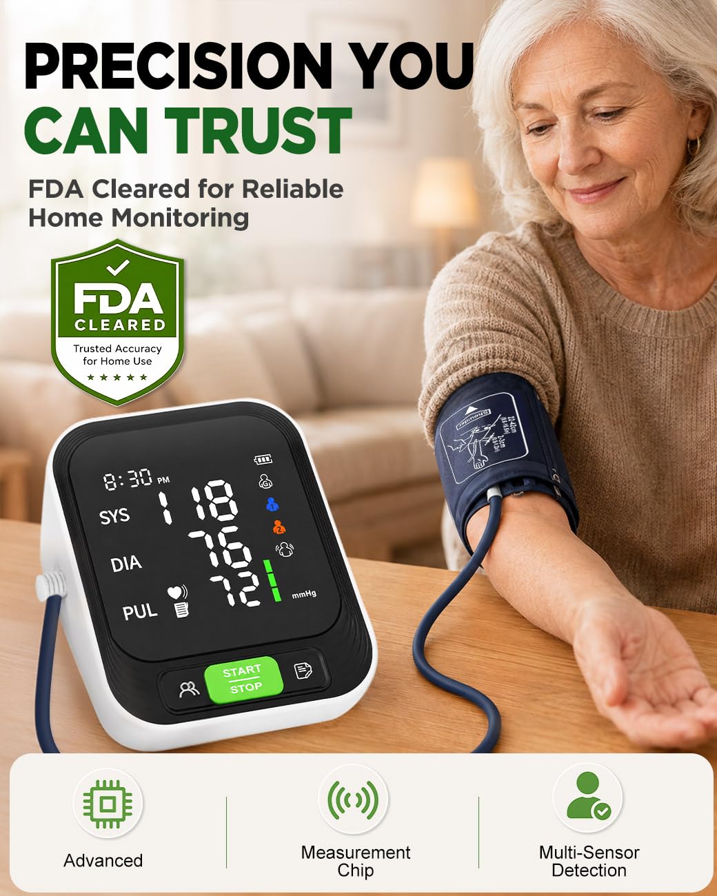 Upper Arm Blood Pressure Monitor with Large Cuff D506