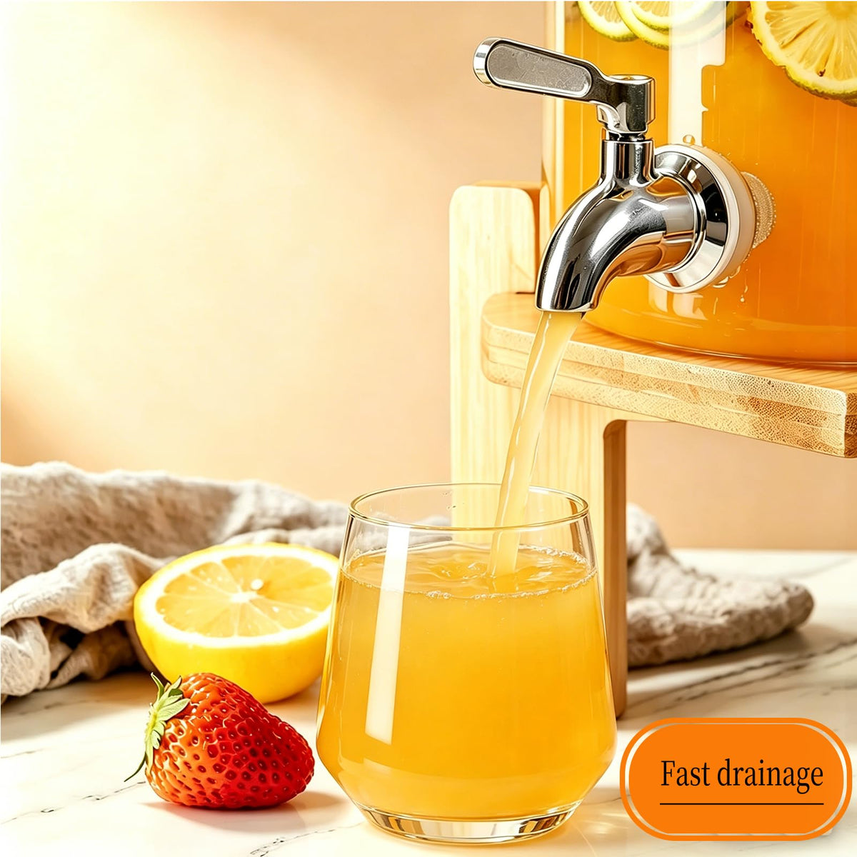 3.5 Gallon Glass Beverage Dispenser with Stand Q830