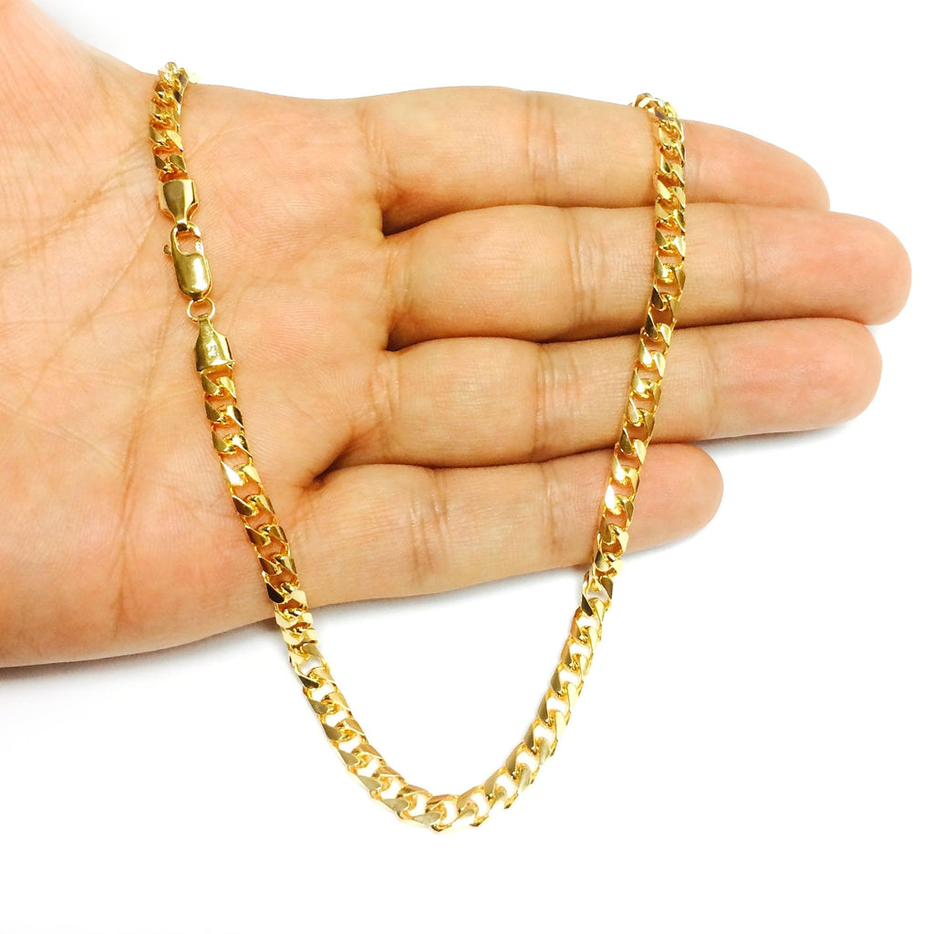 14k Yellow Gold Cuban Link Chain Necklace Q49795