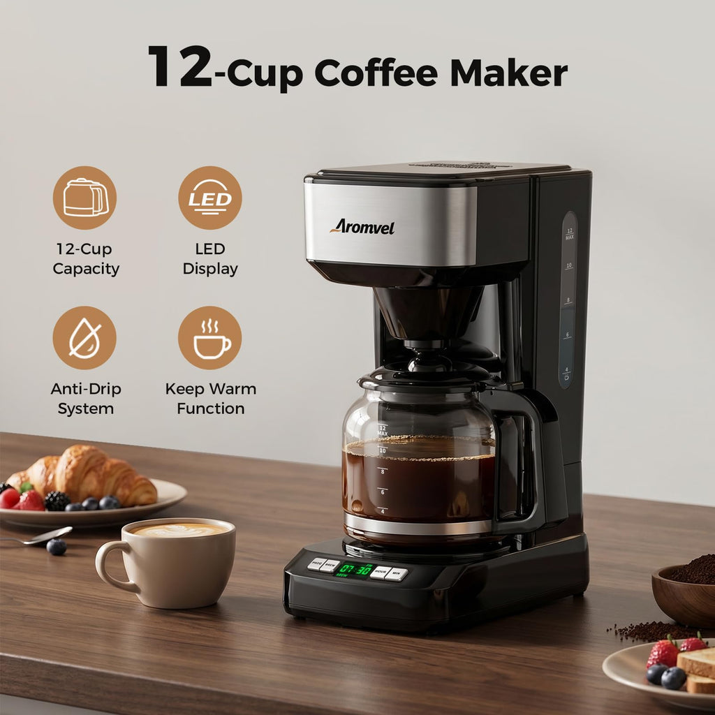 12 Cup Coffee Maker with LED Display Q9834
