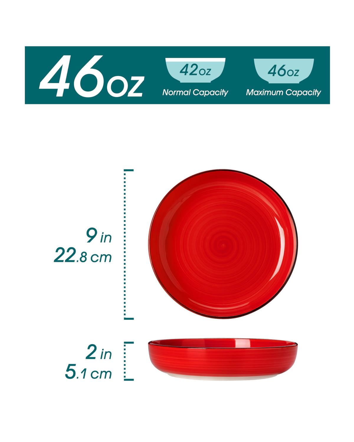 46 oz Ceramic Pasta Bowls Set of 4 G45849