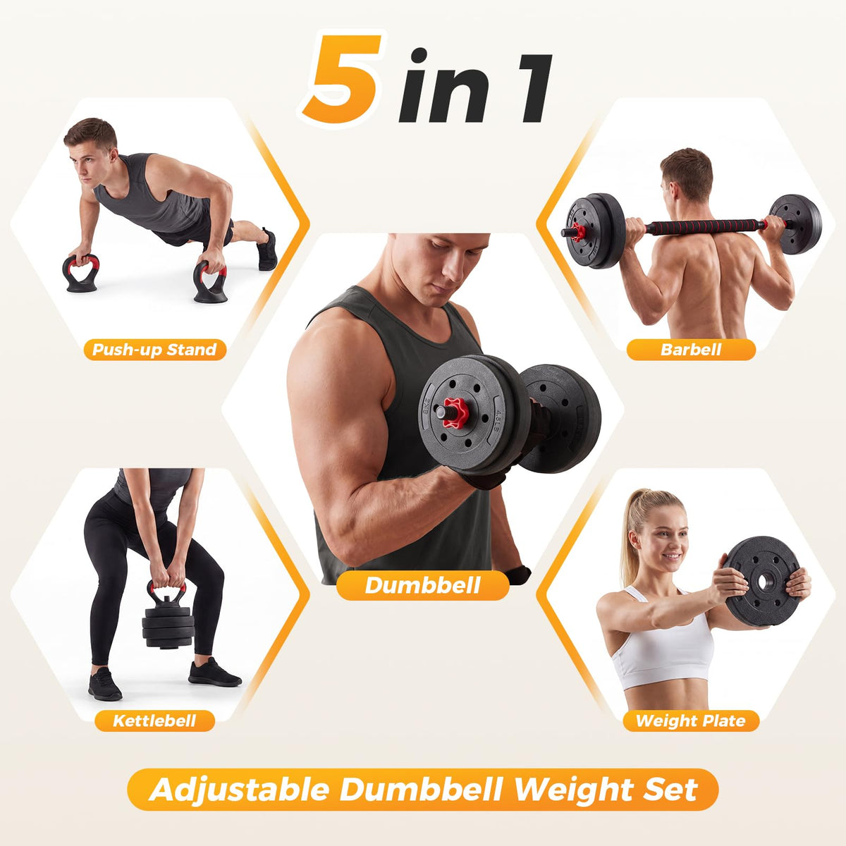 Adjustable Dumbbell Set 20/40/60LBS U370