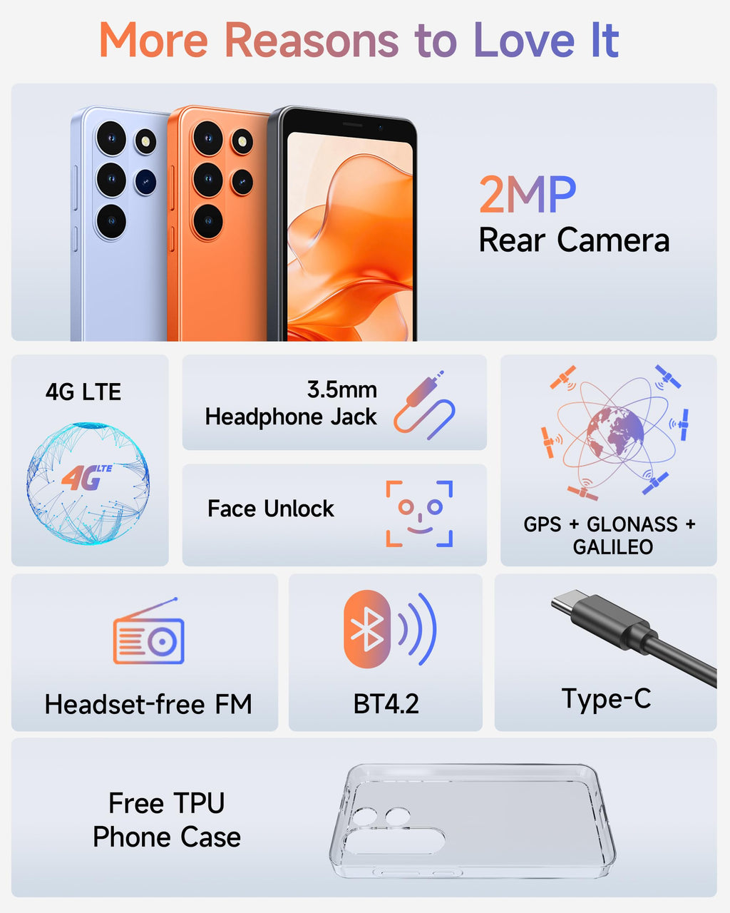 Unlocked 5" Compact 4G Smartphone D398
