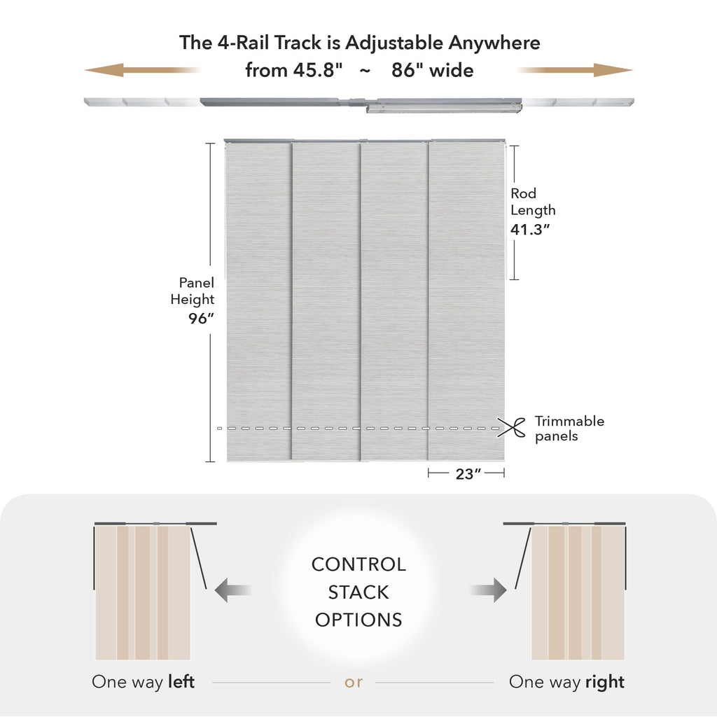 Natural Woven Light Filtering Panel Track Blinds L9794