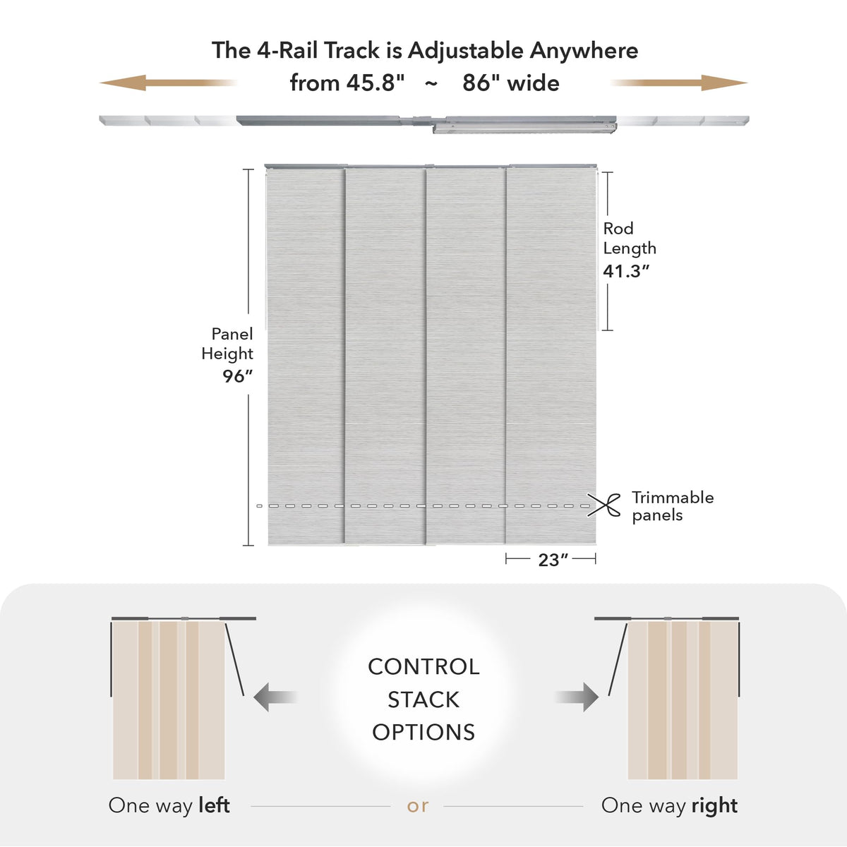 Natural Woven Light Filtering Panel Track Blinds L9794