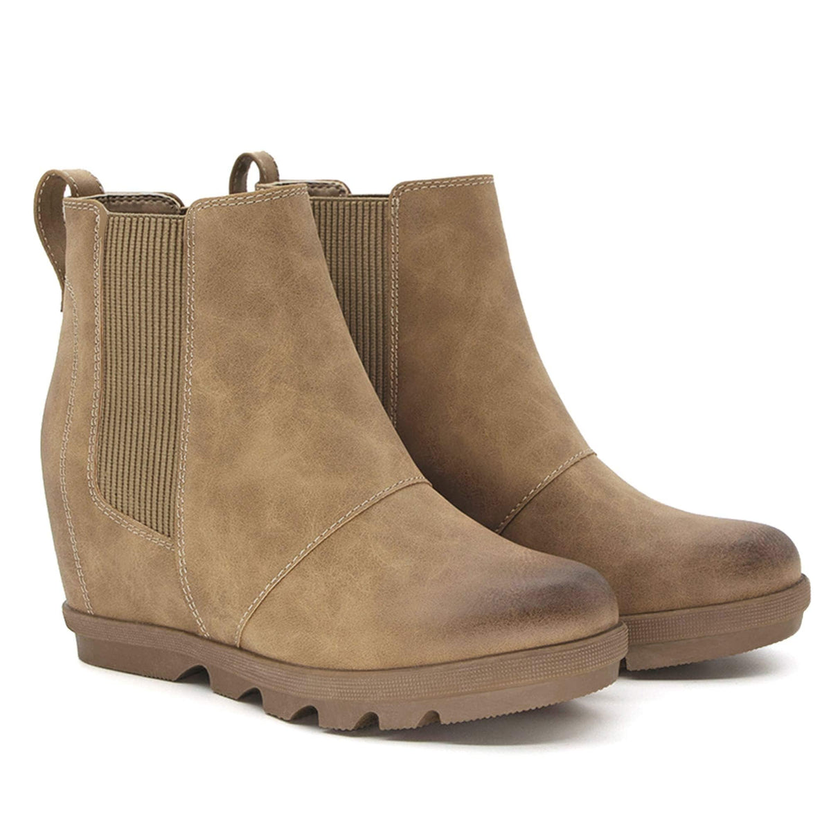 Women's Hidden Heel Chelsea Ankle Wedge Boots E147840