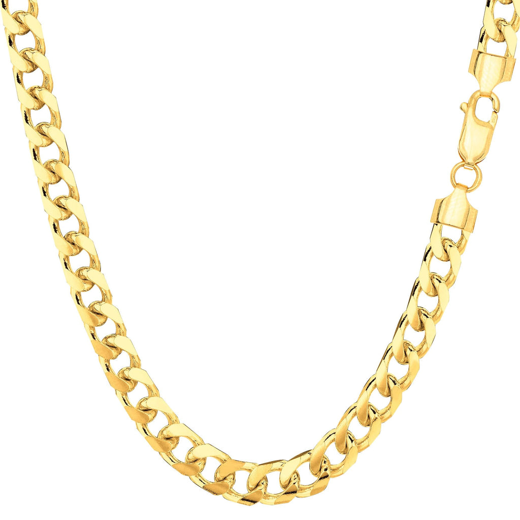 14k Yellow Gold Cuban Link Chain Necklace Q49795