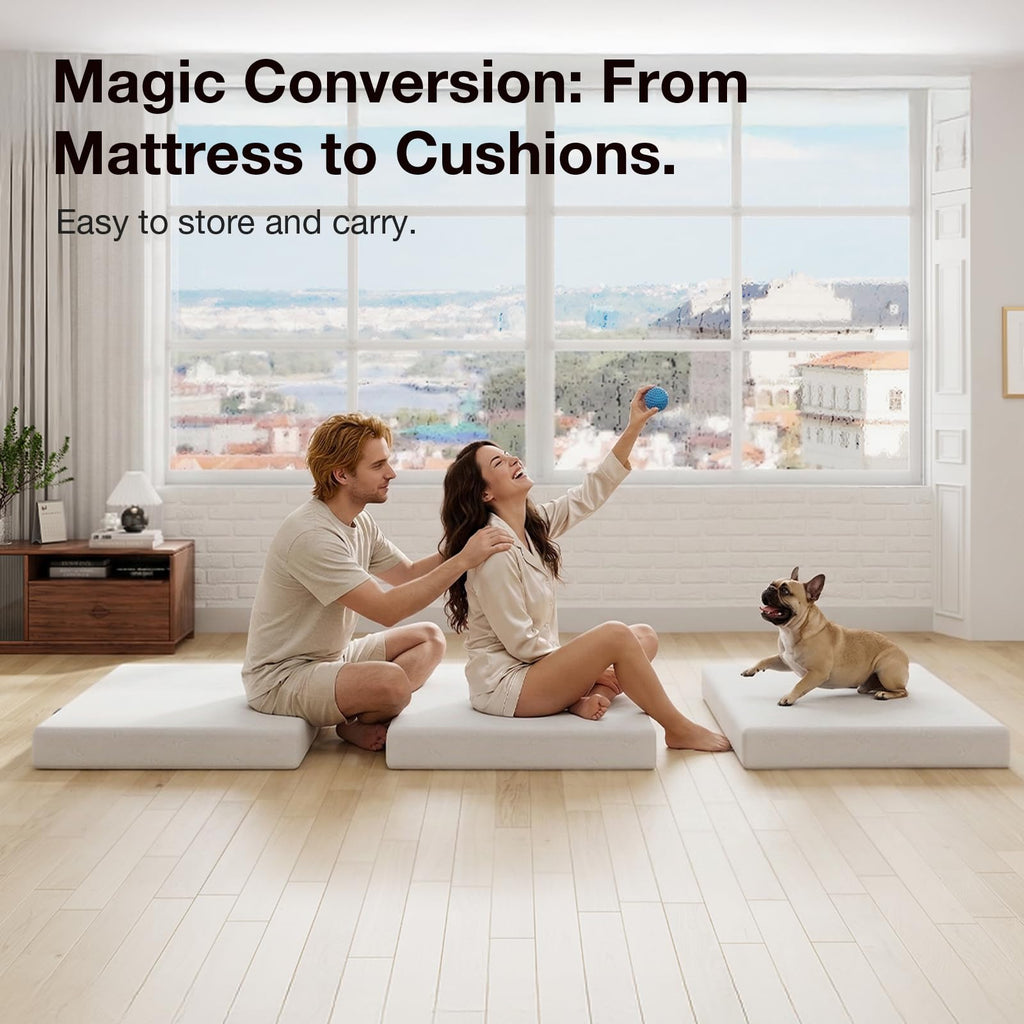 4 Inch Memory Foam Tri-fold Mattress Topper Y595