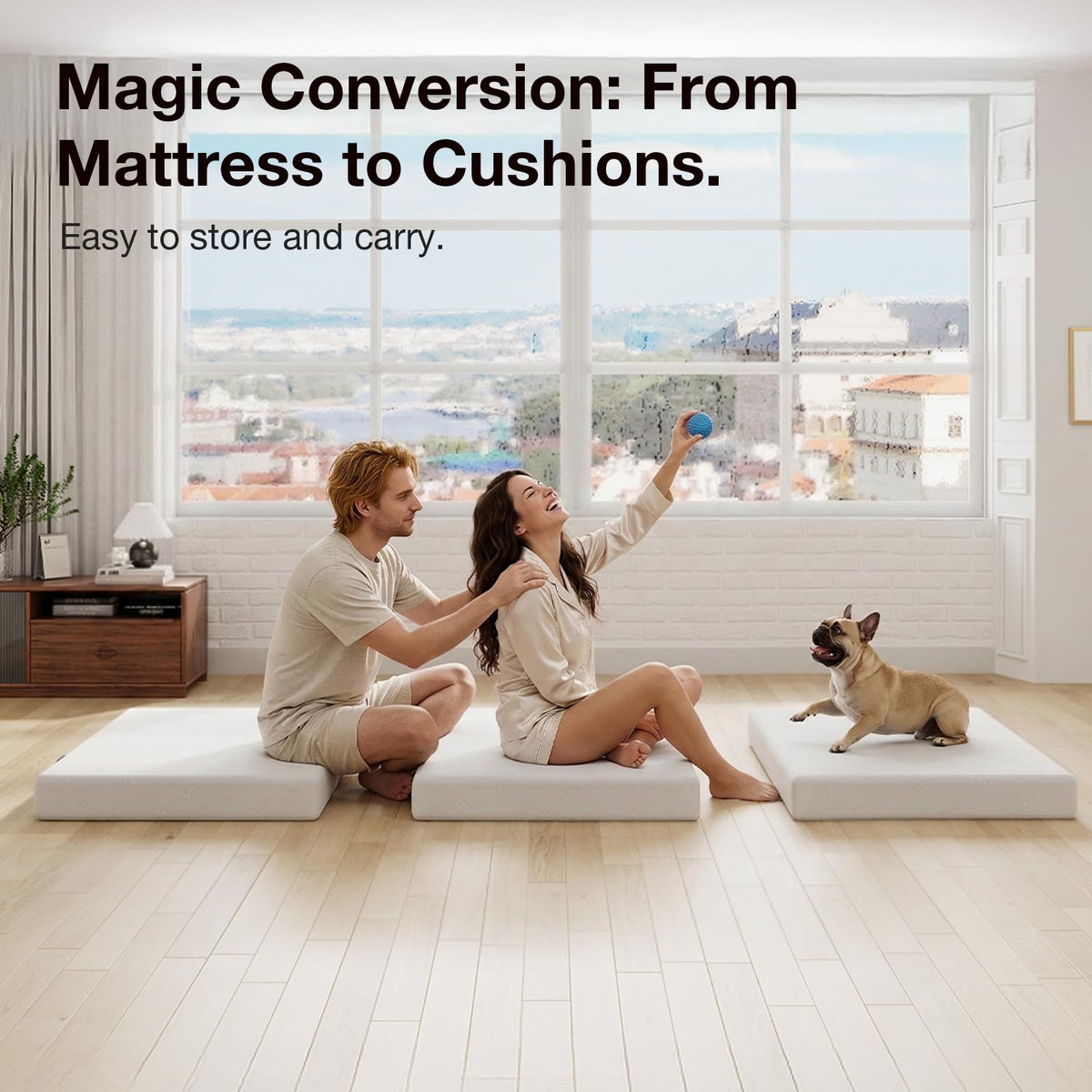 4 Inch Memory Foam Tri-fold Mattress Topper Y595