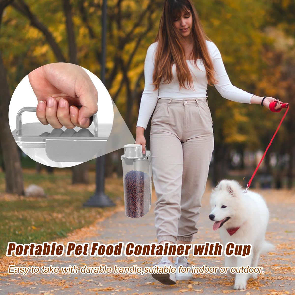 2 Pack Airtight Pet Food Storage Containers with Spout H14578