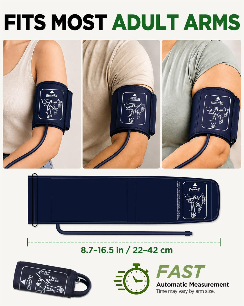 Upper Arm Blood Pressure Monitor with Large Cuff D506