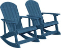 Navy Blue All-Weather Resistant Adirondack Rocking Chair Set of 2 Z530778