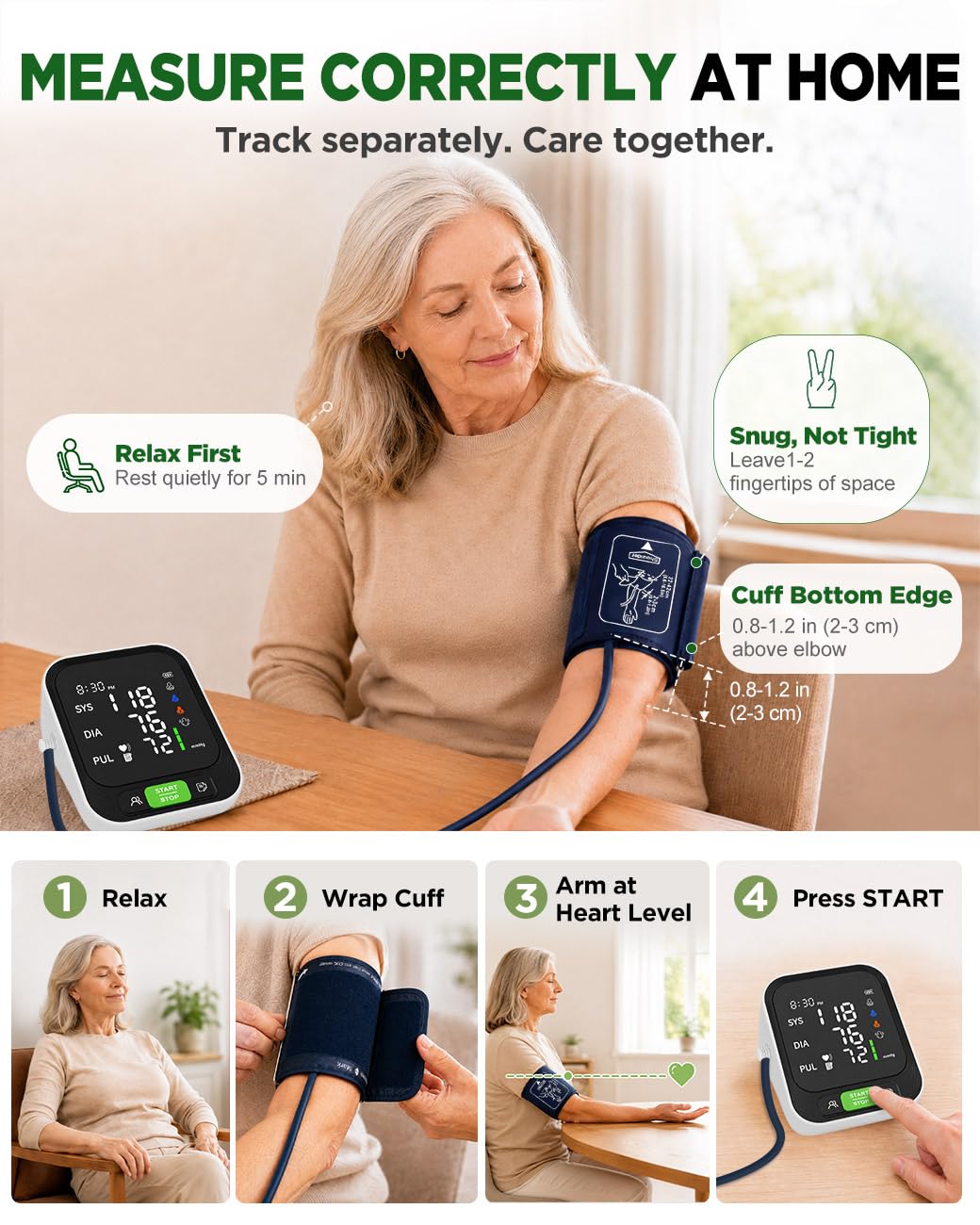 Upper Arm Blood Pressure Monitor with Large Cuff D506