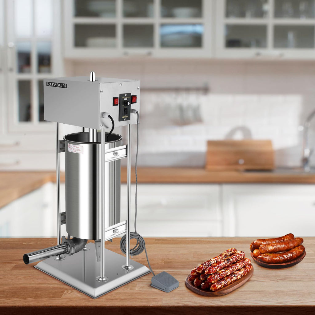 10L Electric Stainless Steel Sausage Stuffer with 5 Stuffing Tubes S2087