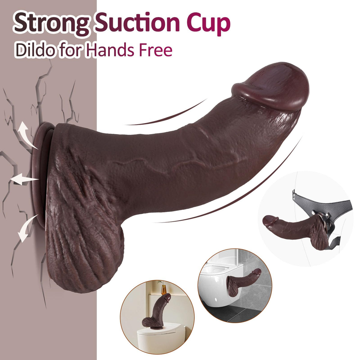 9.21 inch Black Silicone Dildo with Suction Cup R16941