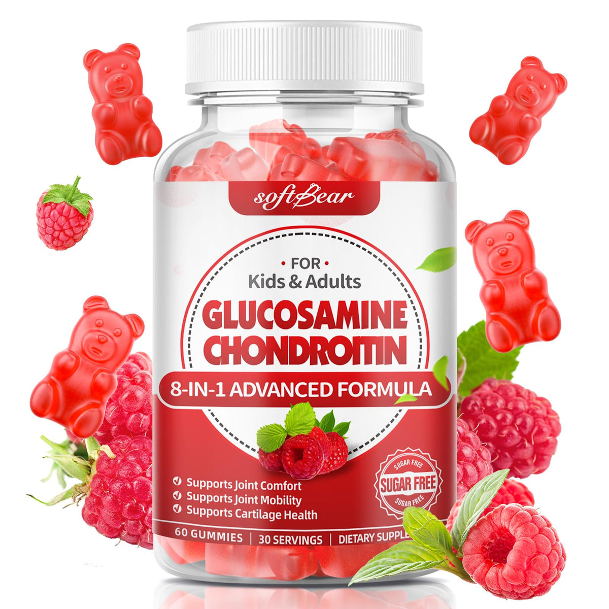 Sugar Free Glucosamine Chondroitin MSM Gummies 60 Count V763