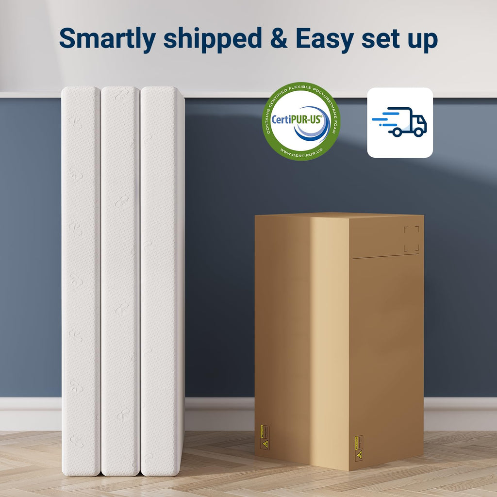 4 Inch Memory Foam Tri-fold Mattress Topper Y595