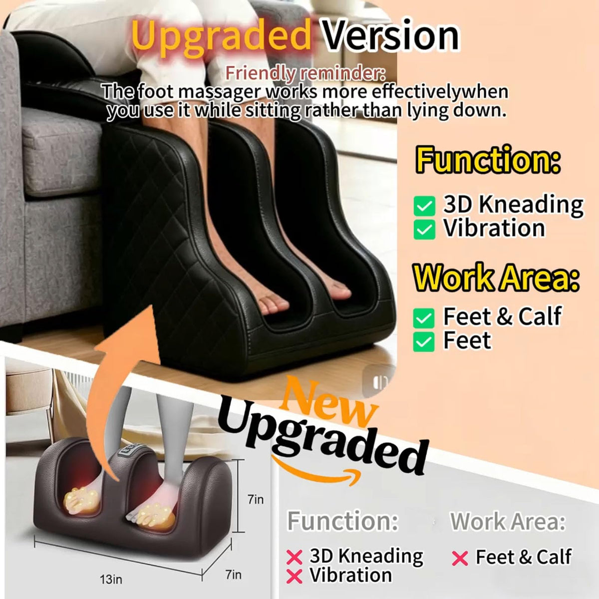 16D Electric Shiatsu Full Body Massage Mat with Foot Massager Z3007
