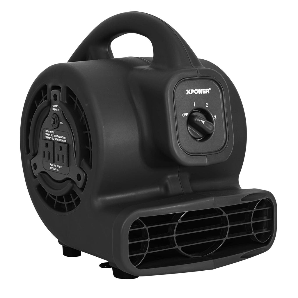 138 W 600 CFM Centrifugal Air Mover, Carpet Dryer, Floor Fan, Blower, Black N580