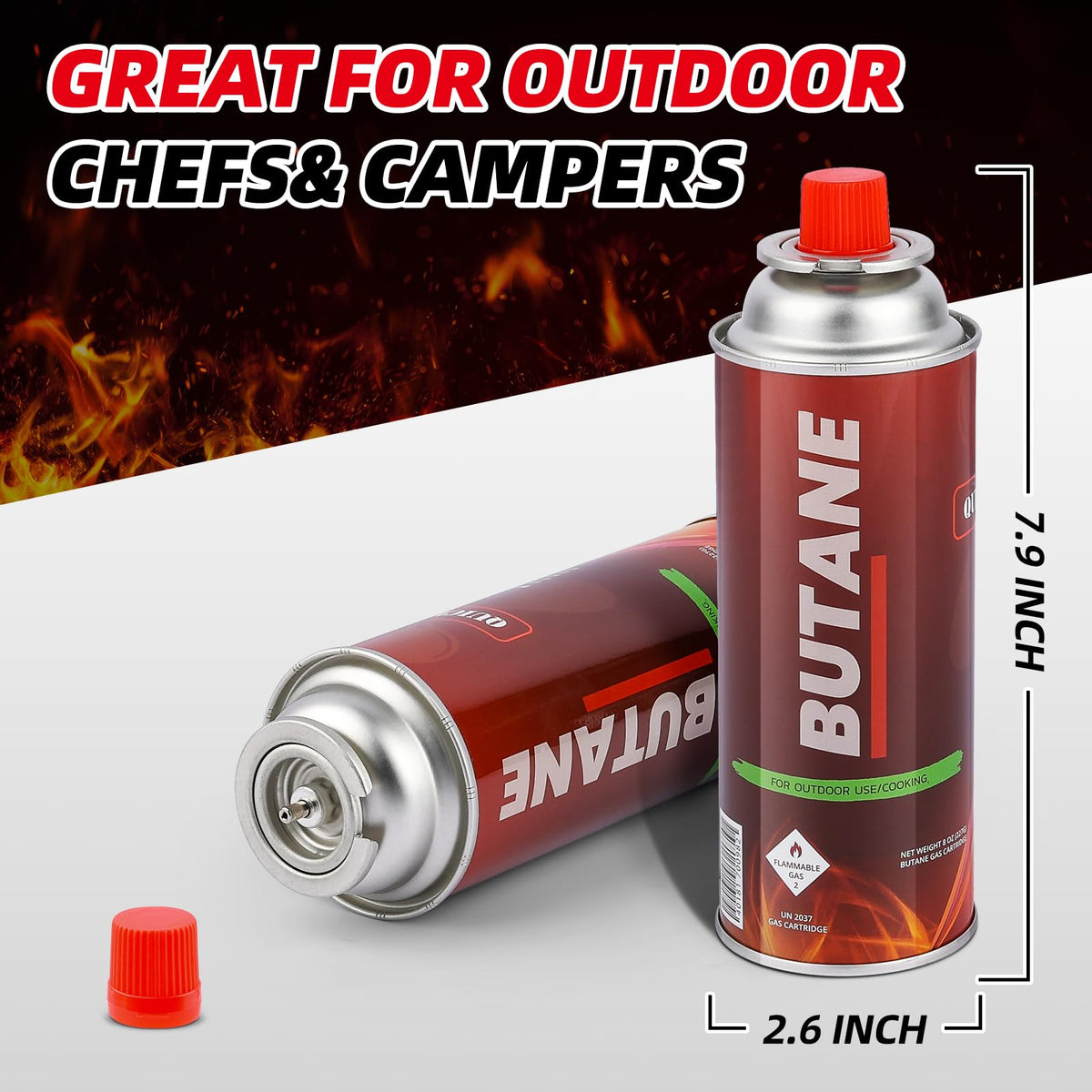 8oz Butane Fuel Canisters Pack of 4 Y8680