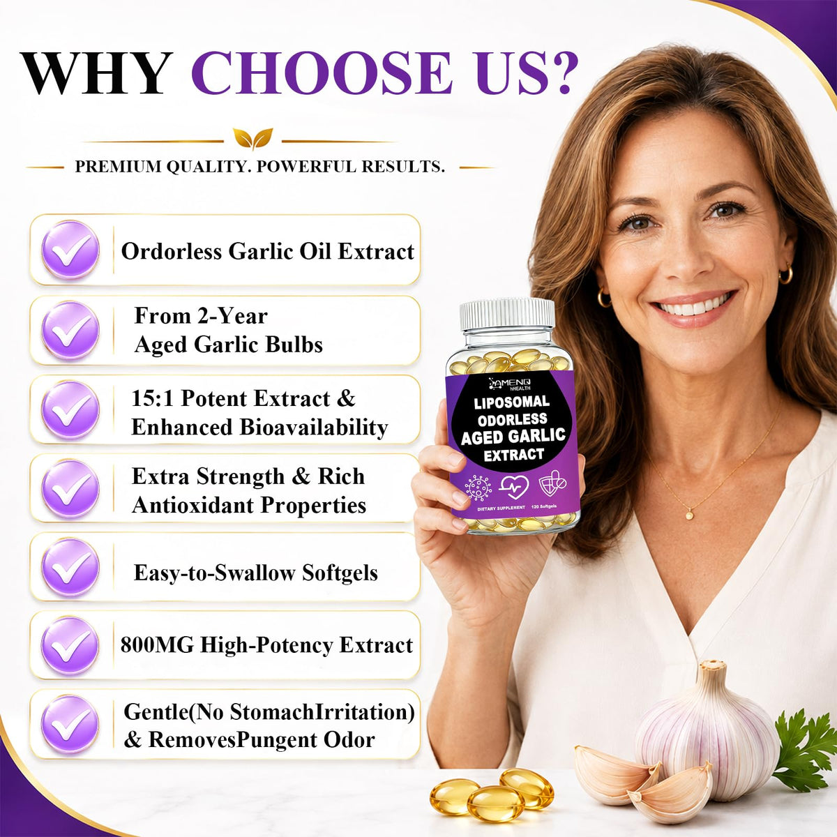 Odorless Garlic Extract 800mg Softgels K597