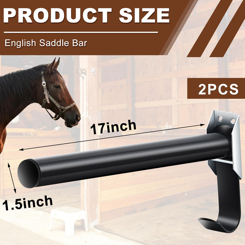 2 Pcs Wall Mount Saddle Rack with Bridle Holder A1063