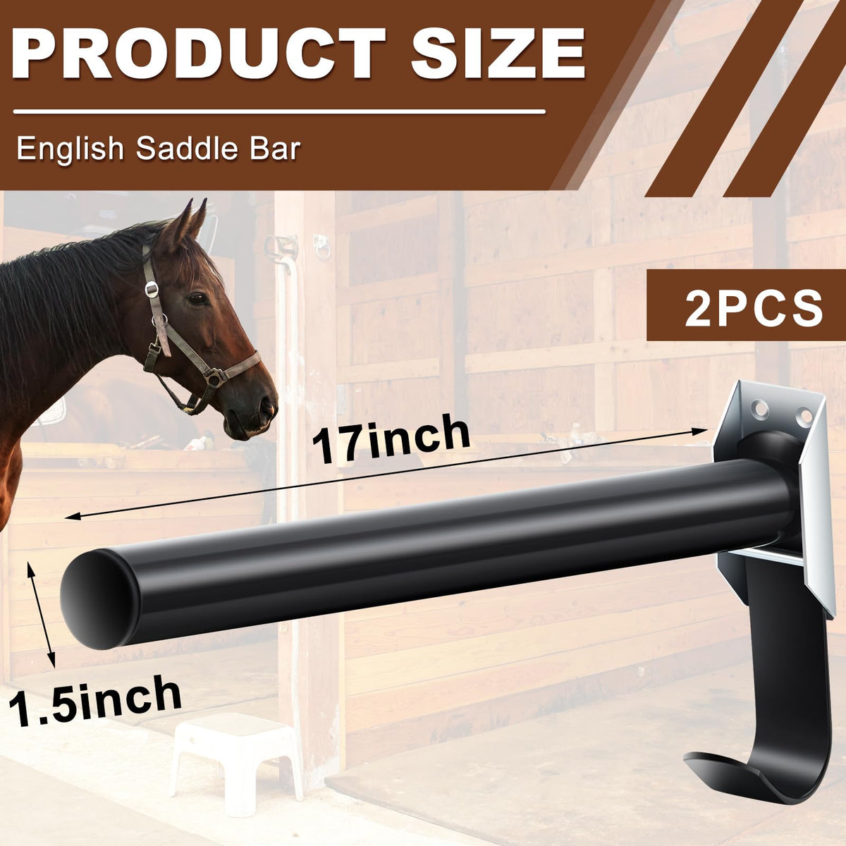 2 Pcs Wall Mount Saddle Rack with Bridle Holder A1063