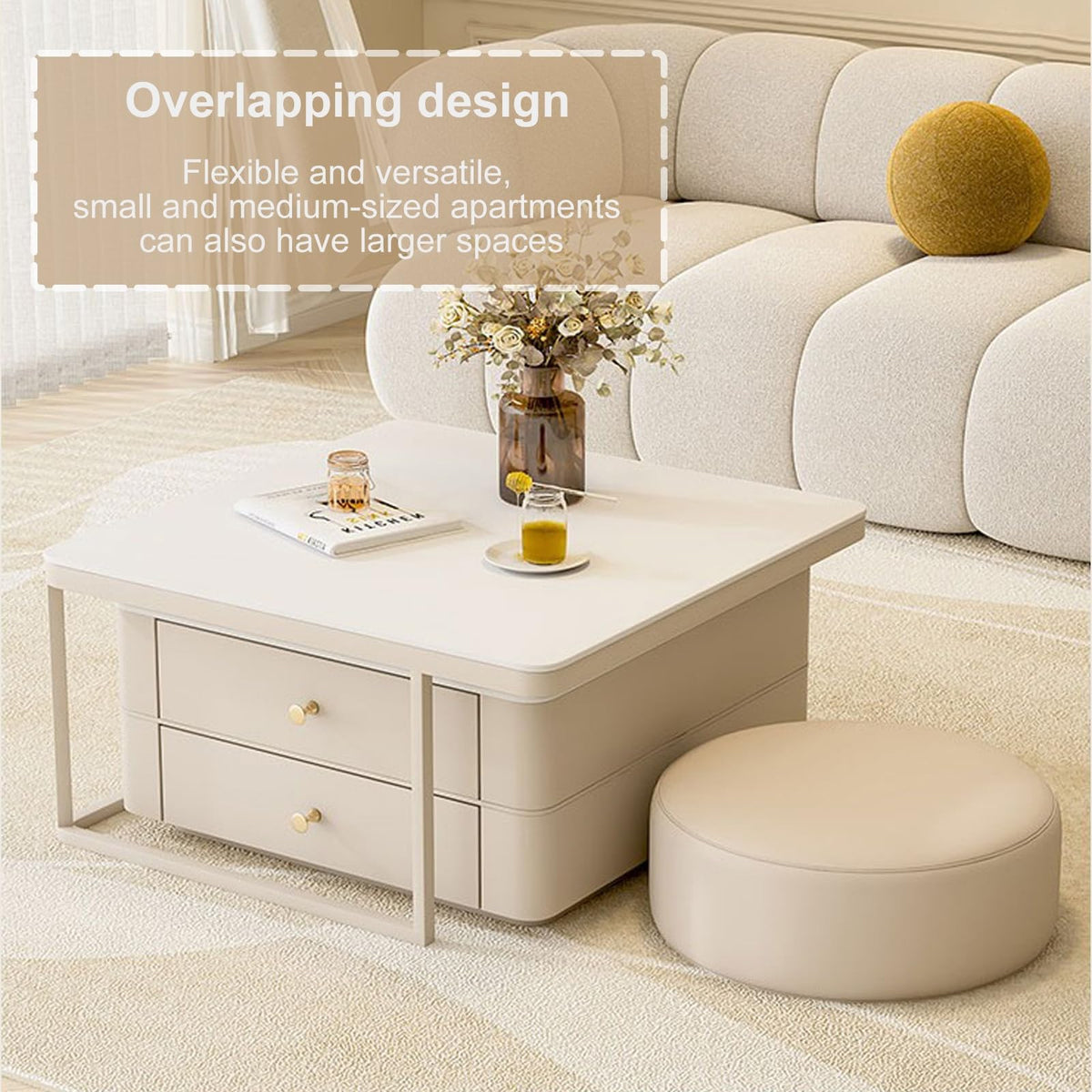 Brown Square Glass Nesting Coffee Table Set of 2 G2968