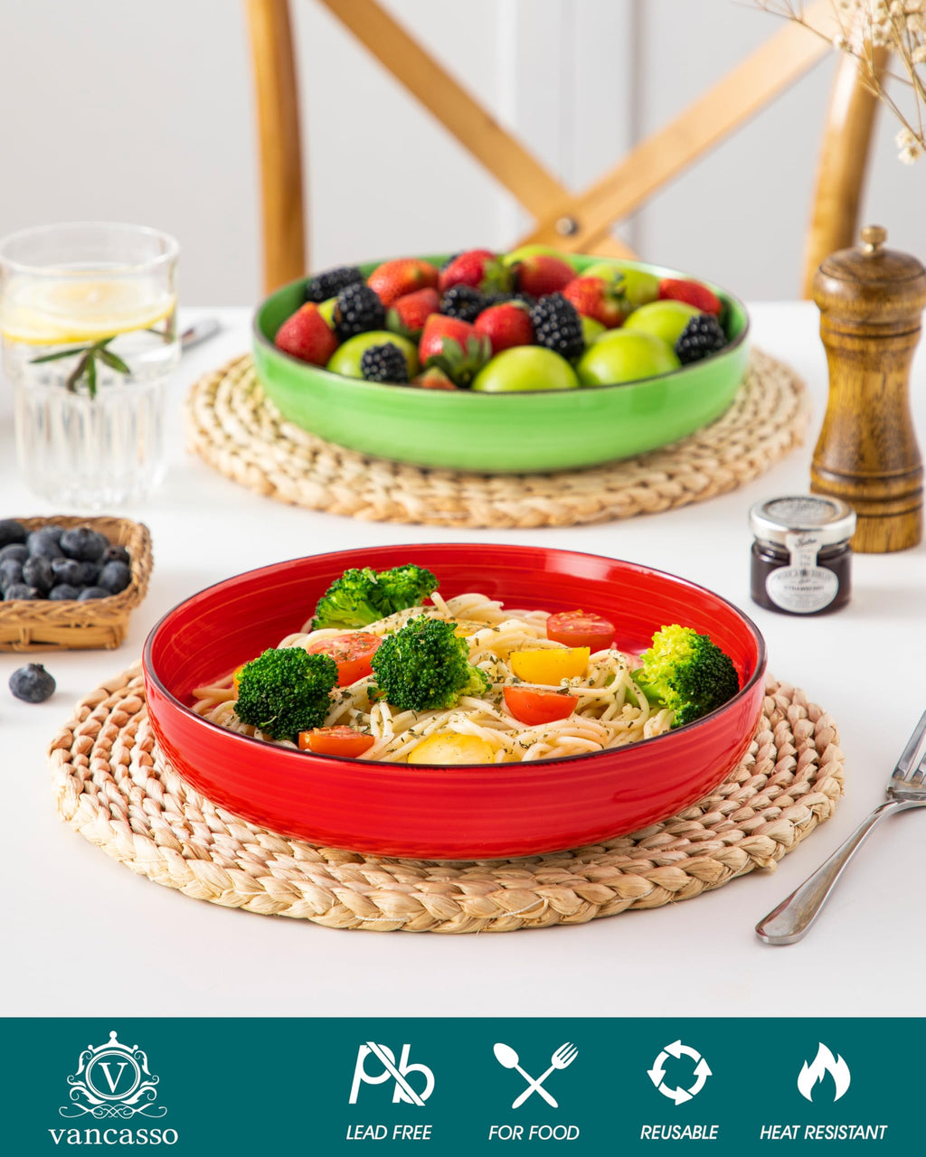 46 oz Ceramic Pasta Bowls Set of 4 G45849