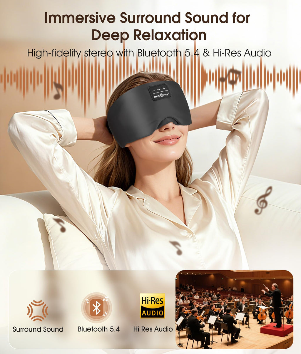 Silk Sleep Mask Bluetooth Headphones U3232